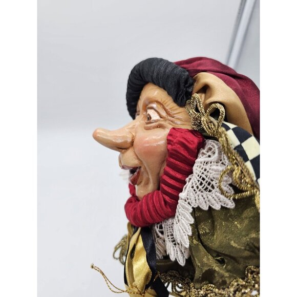 Katherine's Collection Mardi Gras Jester Doll Head On Stick Wand Wayne Kleski? - Picture 6 of 11